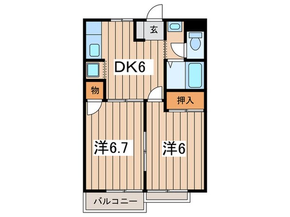 スカイハイツＢ棟の物件間取画像